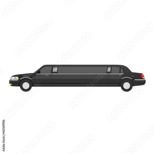 Black limousine with sleek design and classic style  
