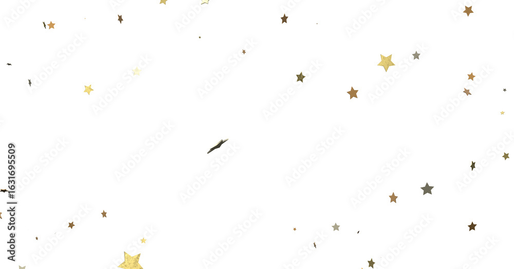 Obraz premium Stellar Christmas Drift: Radiant 3D Illustration Showcasing Descending Holiday Stars in Motion