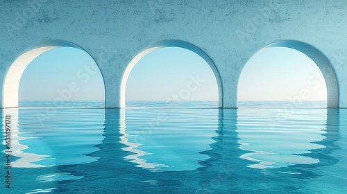 abstract technology background features a stunning interior of sci-fi spaceship corridors, showcasing a futuristic design  