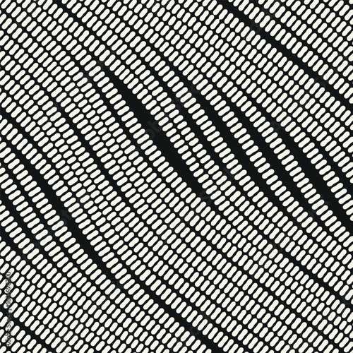 Vector seamless pattern. Modern texture. Repeating, abstract background with dotted waves. Graphic, wavy stripes. Can be used as a swatch for Illustrator.