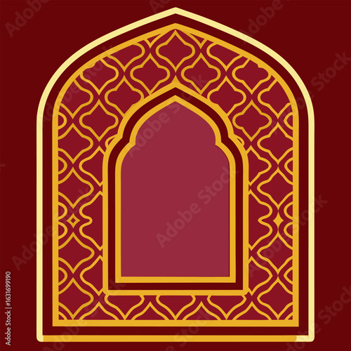 Intricate islamic prayer mat pattern with detailed geometric designs perfect for cultural or religious backgrounds