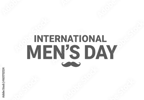 International Men's Day logo design with mustache graphic  