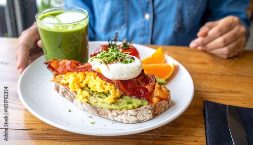 Wallpaper Mural Delicious and healthy breakfast on a plate Torontodigital.ca