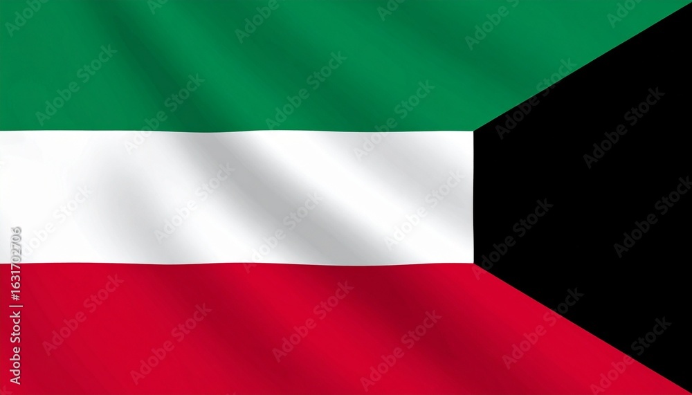 Fototapeta premium Waving Flag of Kuwait