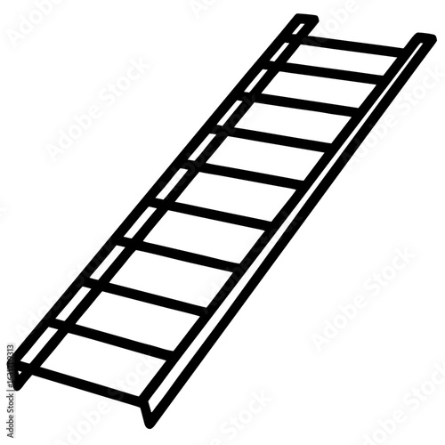 ladder on white background