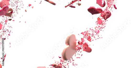 realistic isolated heart confetti on the transparent background for decoration and covering. in transparent PNG