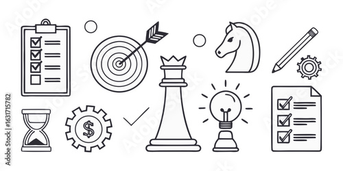 Radio communication tower icon set in black vector style representing technology and signal transmission symbols