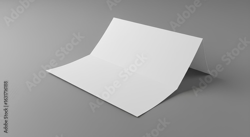 Tri Fold White Brochure Mockup On Gray Surface