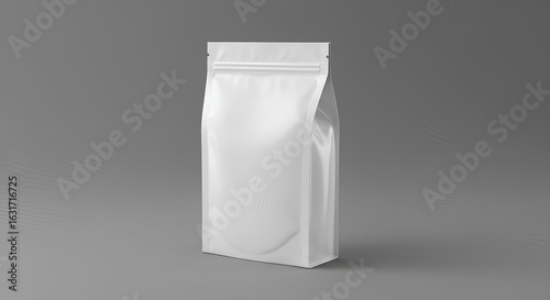 White Stand Up Pouch Mockup On Gray Background