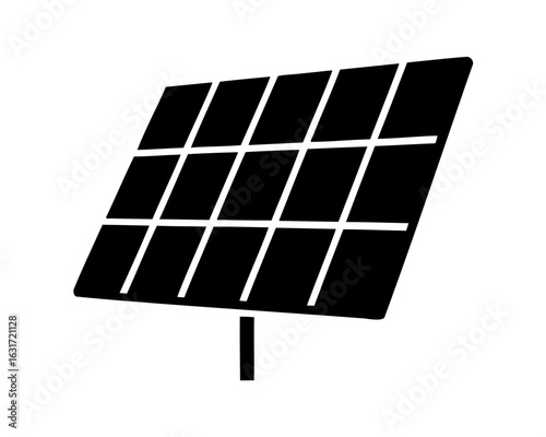 Solar panel silhouette Vector, Solar energy panel black silhouette