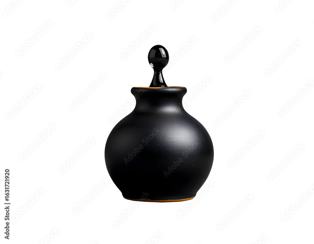 Fototapeta premium Black Decorative Urn with Lid