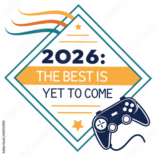 Class of 2026 the best is yet to come with game controller isolated on white background