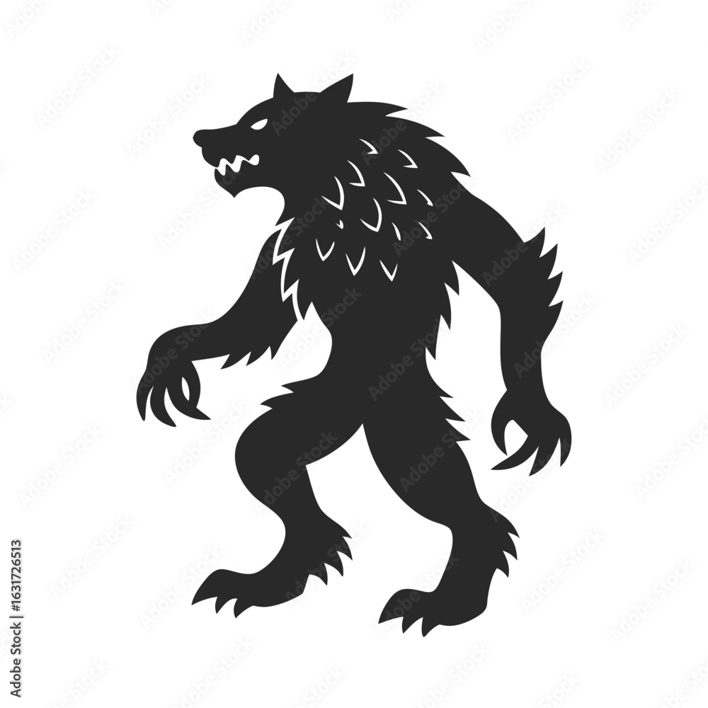 Obraz premium Werewolf icon vector silhouette illustration isolated on white background