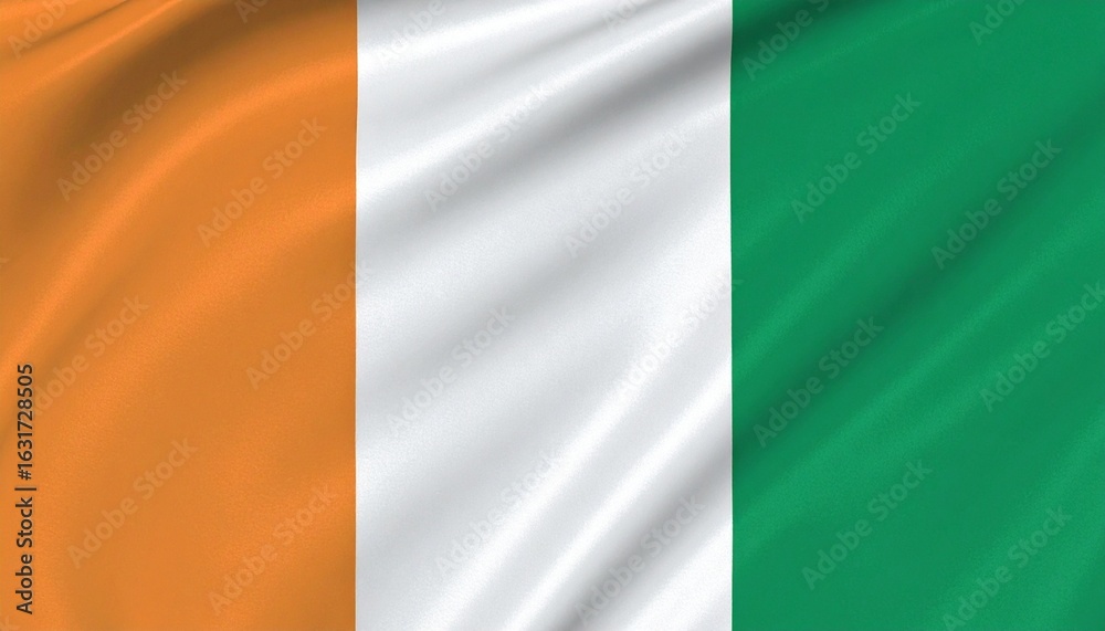Fototapeta premium Waving Flag of Côte d'Ivoire (Ivory Coast)