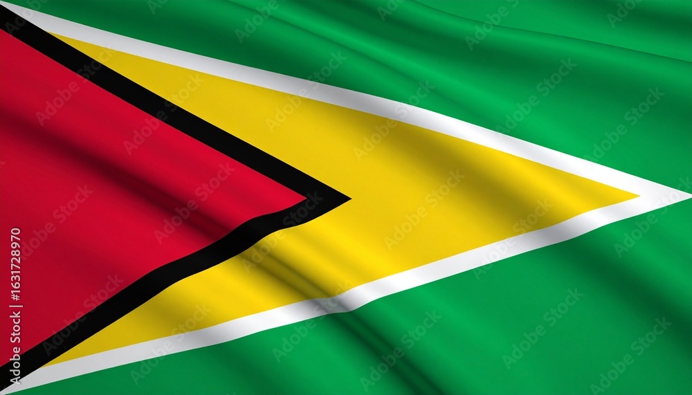 Obraz premium Waving Flag of Guyana