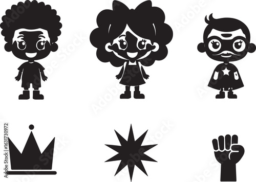 Diverse kids embrace their inner superhero and royalty