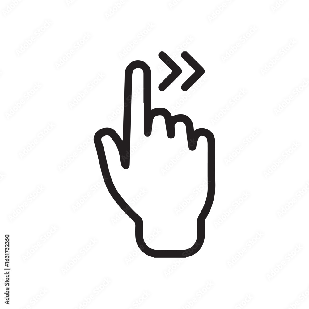 Fototapeta premium Hand Swipe Gesture Icon – Touch Screen Interaction Symbol