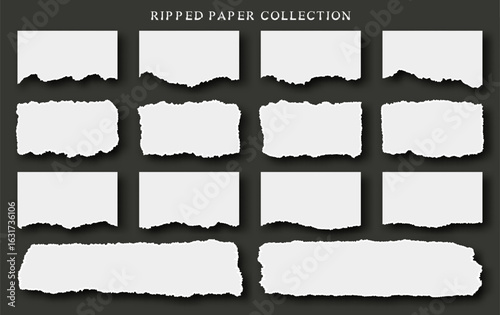Collection Of Torn Ripped Paper Sheets Premium Vector Pack
