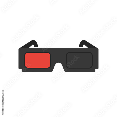 Stylish 3D glasses design on a minimalist background, perfect for visual media
