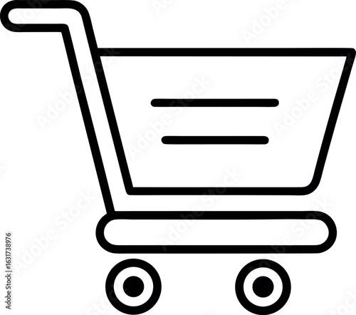Shopping cart outline icon vector illustration