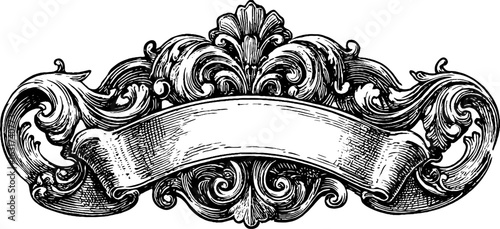 Ornate baroque flourish design for decorative projects and invitations