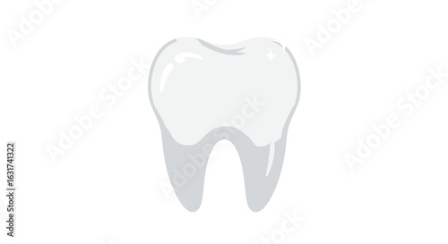 Clean and shiny tooth illustration symbolizing dental health with a bright background