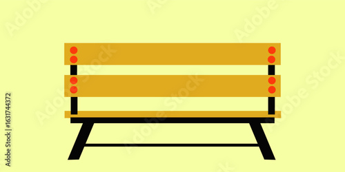 Wooden bench isolated on white background. Park brown vector bench in flat style clear vector