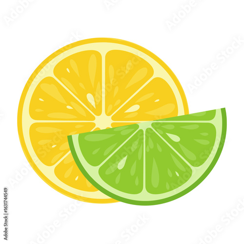 Freshly cut lemon and lime slices on a clean background, highlighting vibrant colors