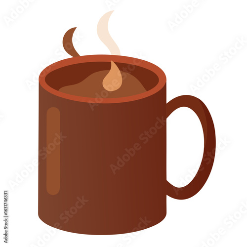 Mug with Hot Chocolate Vector | Generative AI & Linocut Silhouette Design