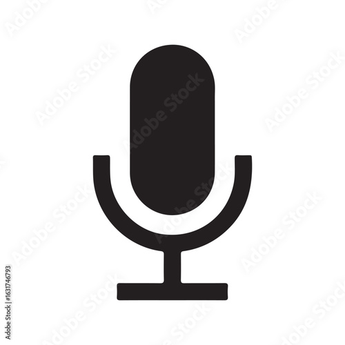 Microphone Icon in Minimal Flat Style