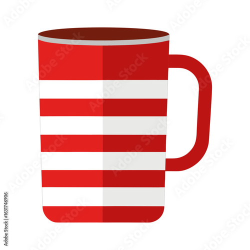 Mug with Stripes Vector - Generative AI Linocut Silhouette Design
