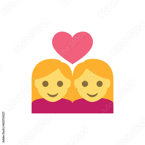 Illustration of Twin Hearts: A Symbol of Love and Unity vector