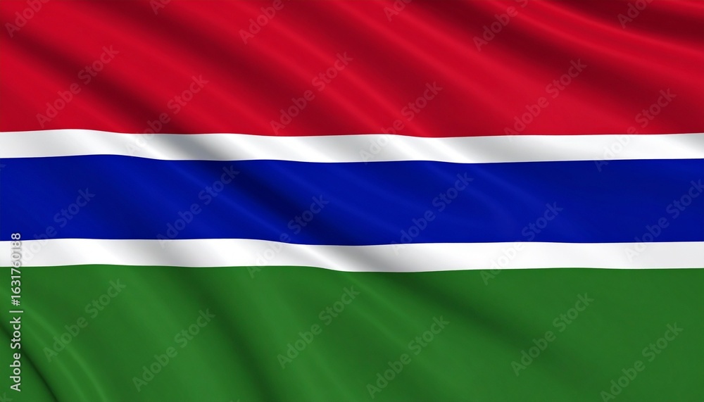 Fototapeta premium Waving Flag of Gambia