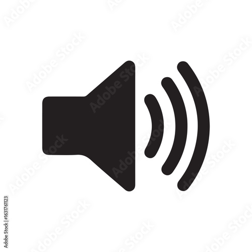 Speaker Icon with Sound Waves for Audio and Volume