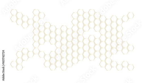 Honeycomb structure. Honey comb. Bee products in sketch style. Vector