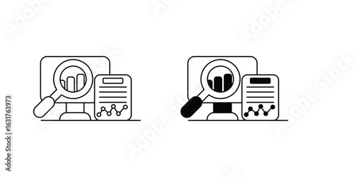 Problem Statement set icon with white background vector stock illustration