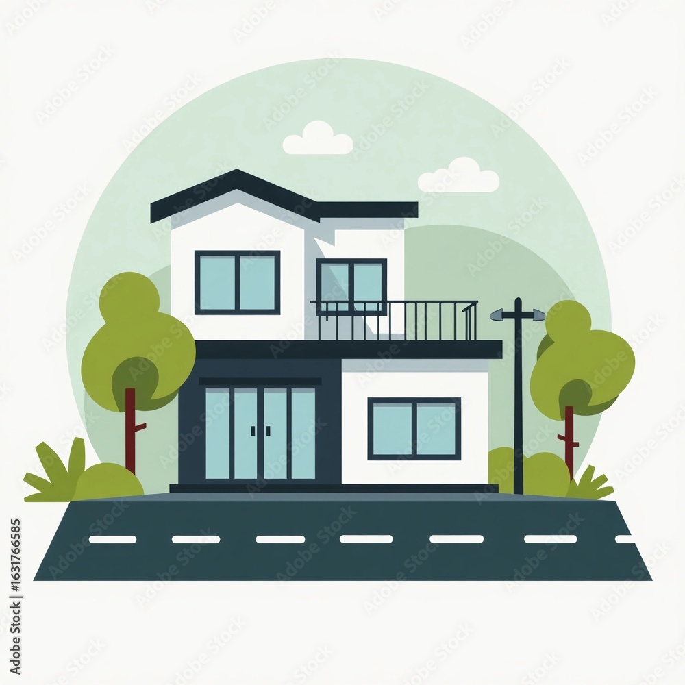 Obraz premium vector illustration of a house