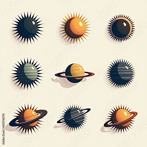 set of sun icons