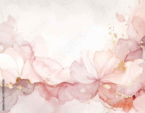 水彩で描いた花びらの模様の背景