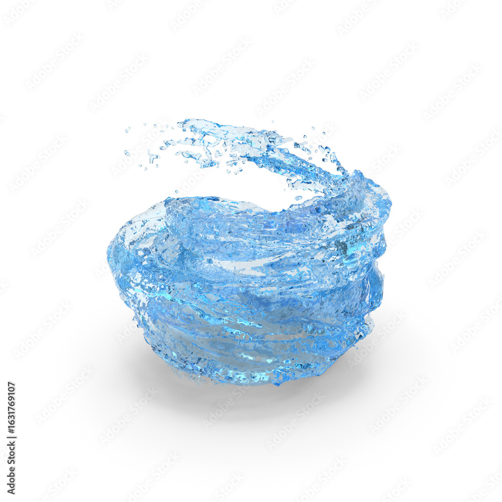 Fototapeta premium Dynamic Swirling Blue Water Splash Isolated on Transparent Background