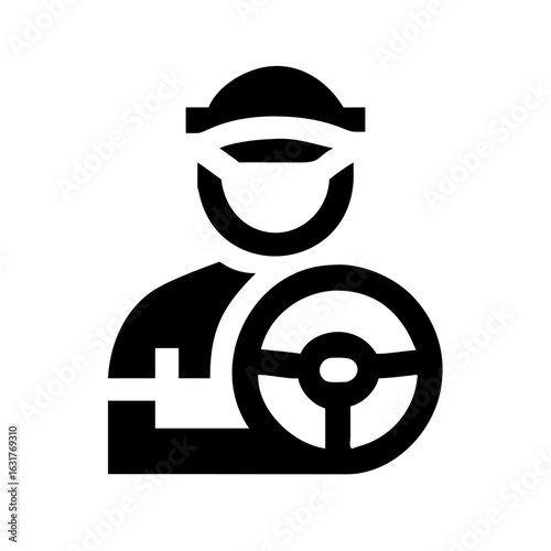 Driver icon driving car vehicle transport transportation steering wheel automobile automotive ride share service