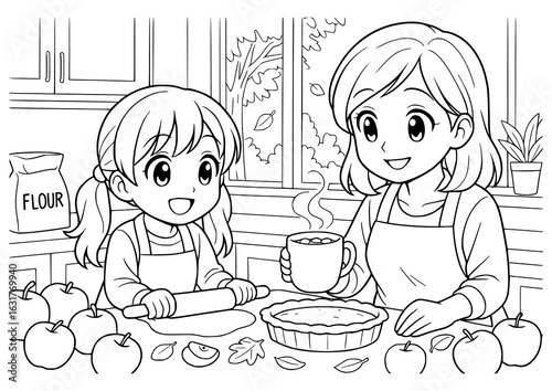 Fall / Autumn Coloring Pages for Kids, Kindergarten Art, Easy and Bold Line Art, Fun Seasonal Coloring Worksheets, Fall / Autumn Activity.