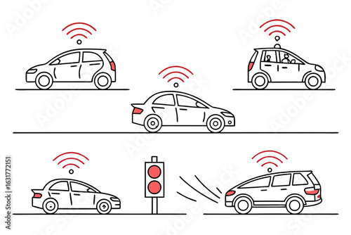 Connected cars communicating wirelessly with traffic signals