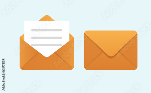 Opened and Closed Envelopes Email Correspondence Icon