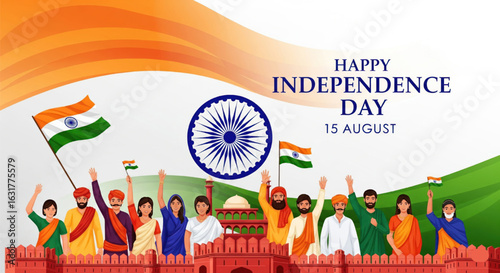 independence day india banner flyer backgound design vector illustration


