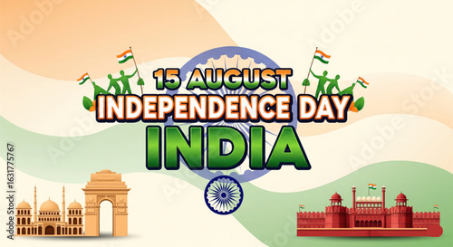 independence day india banner flyer backgound design vector illustration

