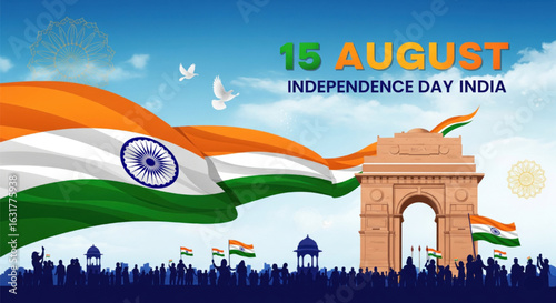 independence day india banner flyer backgound design vector illustration

