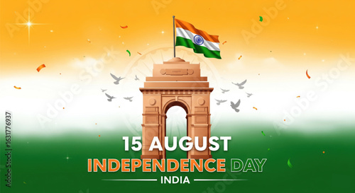 independence day india banner flyer backgound design vector illustration

