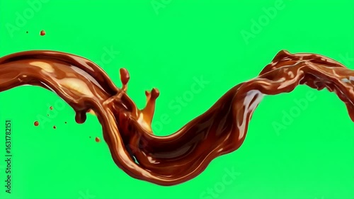 Syrup or chocolate splash frozen in mid-pour