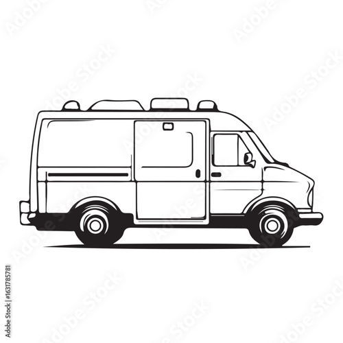 A cartoon vector illustration of an ambulance with a bright and friendly design. Suitable for design projects related to healthcare, medical emergencies, children's education, health applications, etc